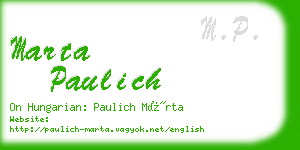 marta paulich business card